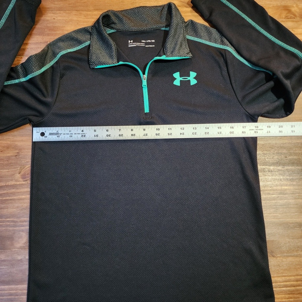 Under Armour Athletic 1/4 Zip Pullover UA Tech HeatGear Size Youth XL Black - Picture 7 of 8